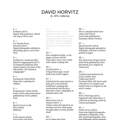 David Horvitz