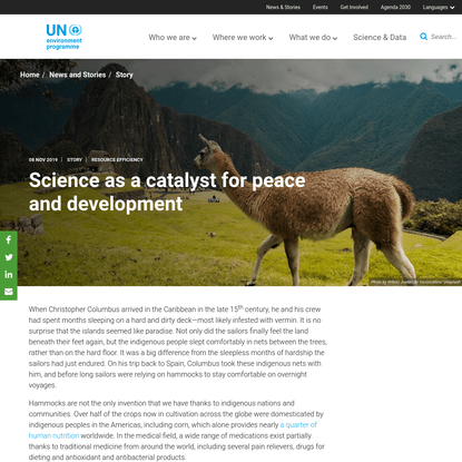 Science as a catalyst for peace and development