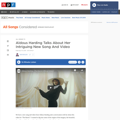 Aldous Harding Talks About Her Intriguing New Song And Video