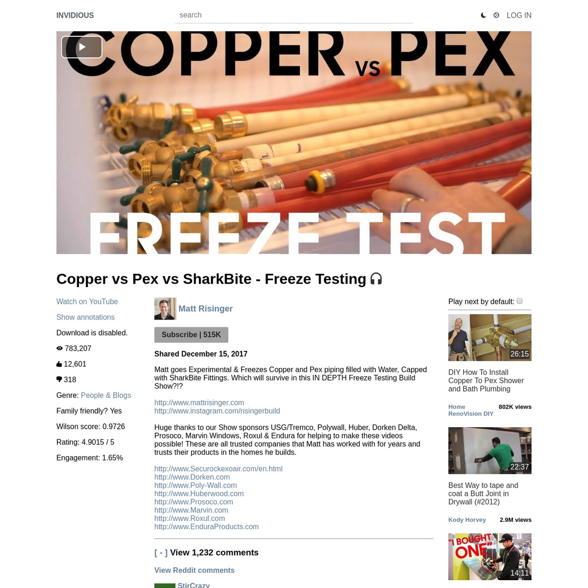 Copper vs Pex vs SharkBite Freeze Testing — Are.na
