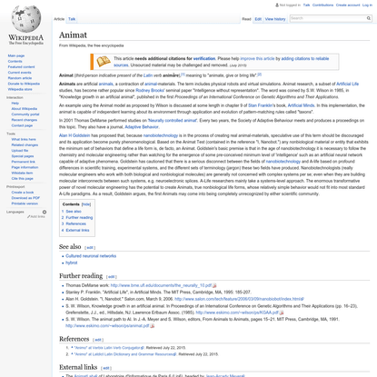 Animat - Wikipedia, the free encyclopedia