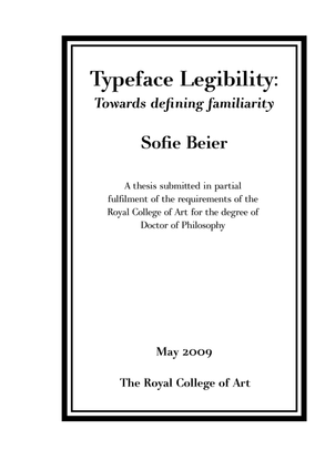 Typeface Legibility by Sofie Beier