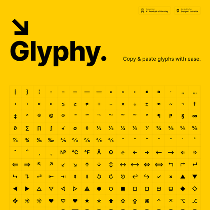 Glyphy | Copy &amp; paste glyphs with ease