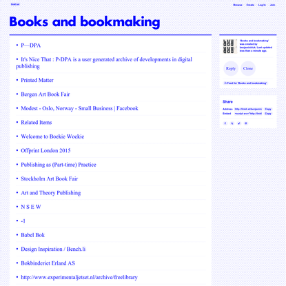 Books and bookmaking · linkli.st