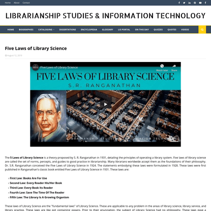Five Laws of Library Science