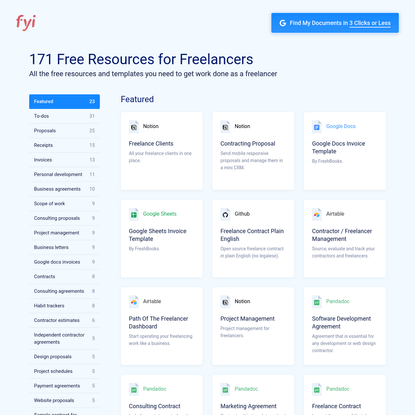 Free templates for freelancers