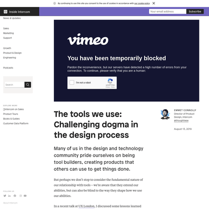 The Tools We Use: Challenging Dogma In The Design Process