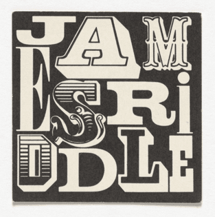 George Maciunas, Name card for James Riddle, c. 1964