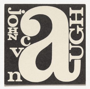 George Maciunas, Name card for John Van Caugh, c. 1964