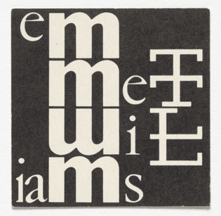 George Maciunas, Name card for Emmett Williams, c. 1964