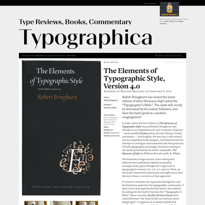 The Elements of Typographic Style, Version 4.0
