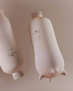 Creative packaging design on this milk container from @metuzuntas #product #productdesign #minimalism #milk #moo #packagedes...