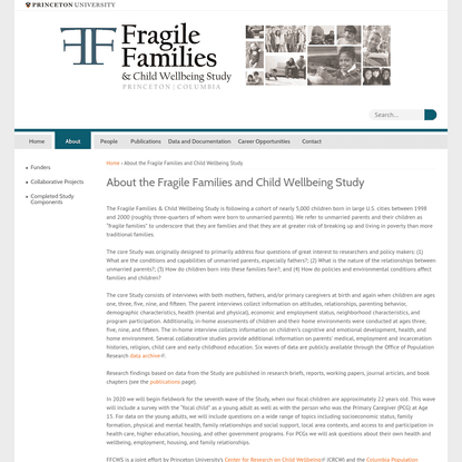 About the Fragile Families and Child Wellbeing Study