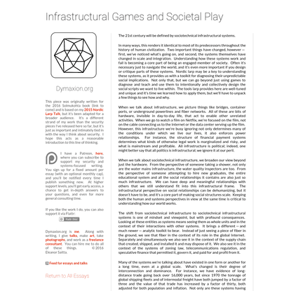 Dymaxion: Infrastructural Games and Societal Play