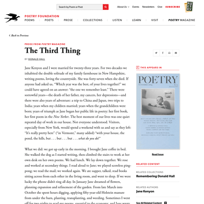 The Third Thing by Donald Hall