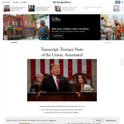 Transcript: Trump's State of the Union, Annotated