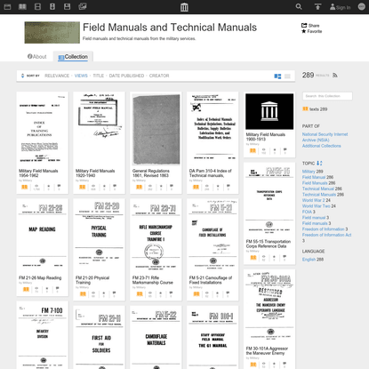 Field Manuals and Technical Manuals : Free Texts : Download &amp; Streaming : Internet Archive