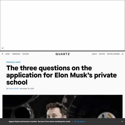 The three questions on the application for Elon Musk's private school
