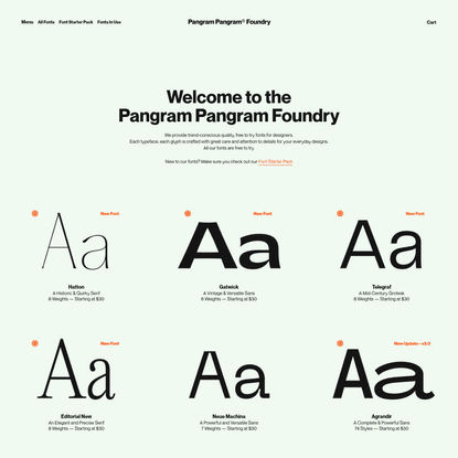 Pangram Pangram Foundry - Free to Try Quality Fonts and Typefaces