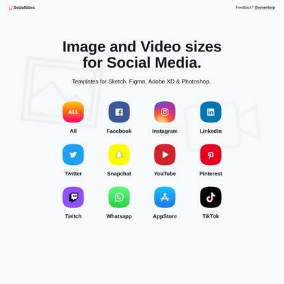 SocialSizes.io - Image and Video sizes for Social Media