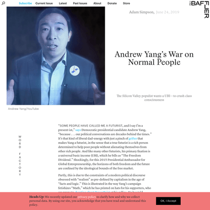 Andrew Yang's War on Normal People | Adam Simpson