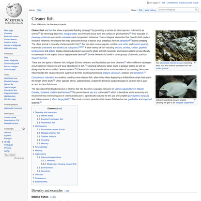 Cleaner fish - Wikipedia
