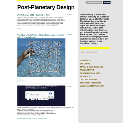 Post-Planetary Design