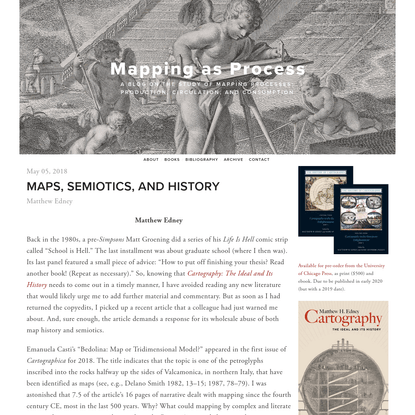 Maps, Semiotics, and History - Mapping as Process