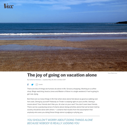 The joy of going on vacation alone