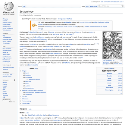 Eschatology