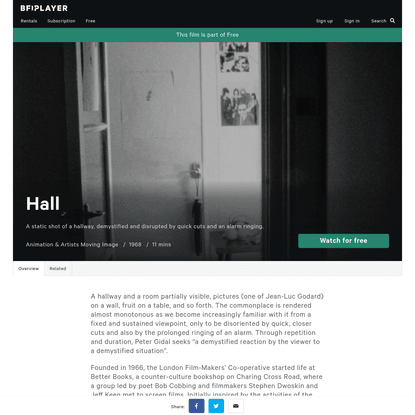 Watch Hall - BFI Player