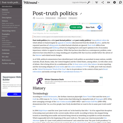 Post-truth politics | Wikiwand