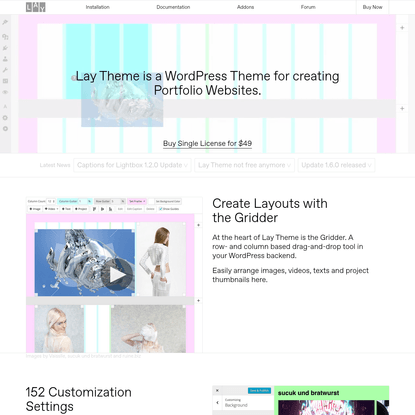 Lay Theme is a WordPress Theme for creating Portfolio Websites