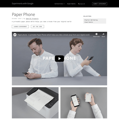 Paper Phone by Special Projects | Experiments with Google