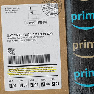 National Fuck Amazon Day #fuckamazonday (Credit: Noname’s Bookclub)
