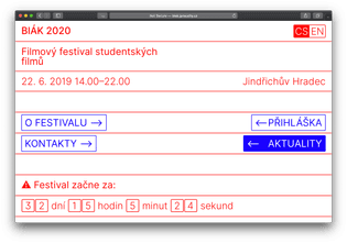 Web festivalu BIÁK 2020