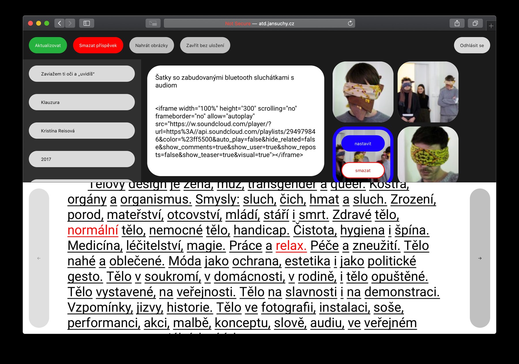 Administrace webu ATD