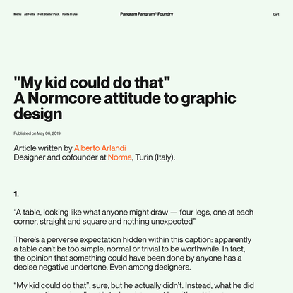 "My kid could do that"A Normcore attitude to graphic design