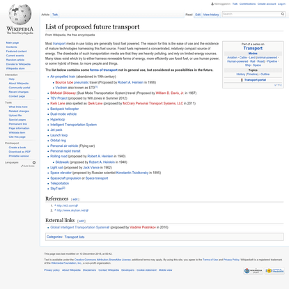 List of proposed future transport - Wikipedia, the free encyclopedia