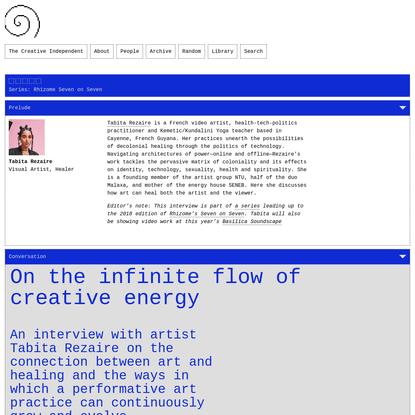 Tabita Rezaire on the infinite flow of creative energy
