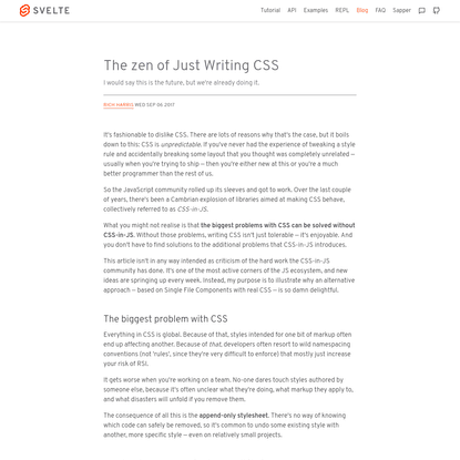 The zen of Just Writing CSS