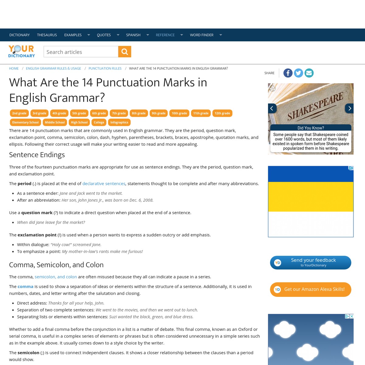 What Are the 14 Punctuation Marks in English Grammar? — Are.na