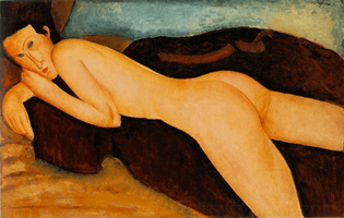 Амедео Модильяни – Лежащая обнаженная со спины, 1917 