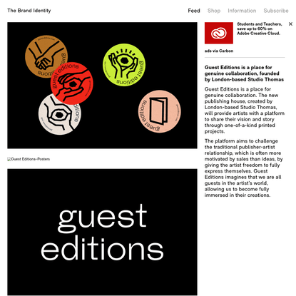 Guest Editions is a place for genuine collaboration, founded by London-based Studio Thomas - The Brand Identity