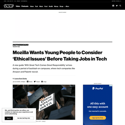 Mozilla Wants Young People to Consider 'Ethical Issues' Before Taking Jobs in Tech