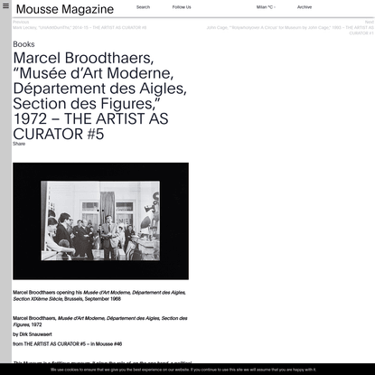 Marcel Broodthaers, "Musée d'Art Moderne, Département des Aigles, Section des Figures," 1972 - THE ARTIST AS CURATOR #5