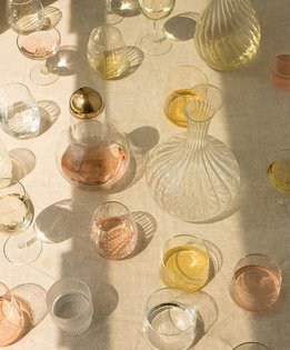 It's still summer somewhere. Brass Ball Decanter + Rosé