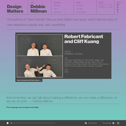 Robert Fabricant and Cliff Kuang