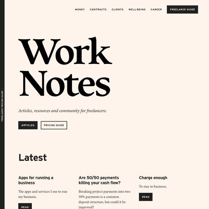 Articles, resources and community for freelancers | Work Notes