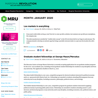 January 2020 - Marginal REVOLUTION